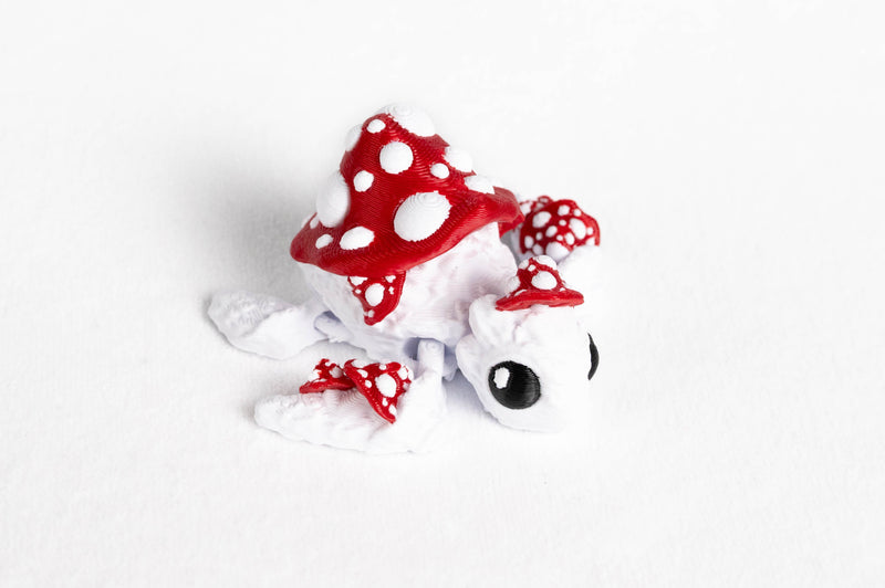 Mushroom Turtle : White Red Reptile Lizard  3D Printed Animal