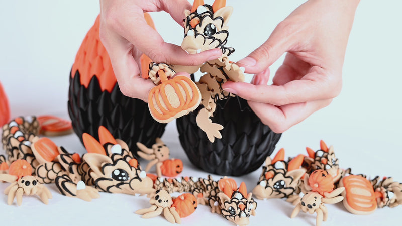 3d printed dragons halloween theme with dragon eggs